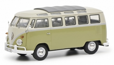 3592 Volkswagen T1b Samba, mango green/seagull grey 1:43